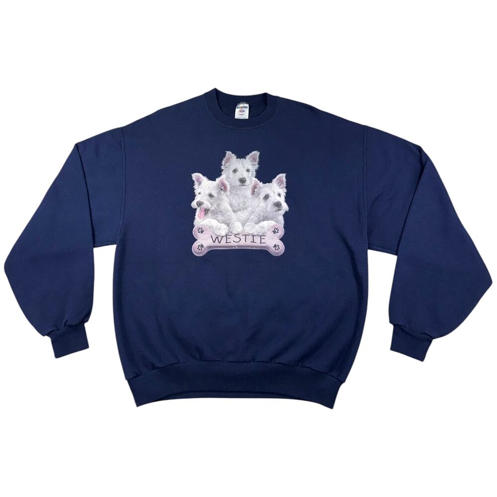 Vintage Westie Crewneck Sweatshirt Men's LARGE West Highland White Terrier